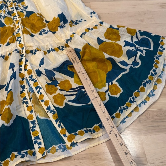 Farm Rio-Puff-Sleeve Printed Midi Dress-Floral-Boho-Festival-S - Picture 8 of 12